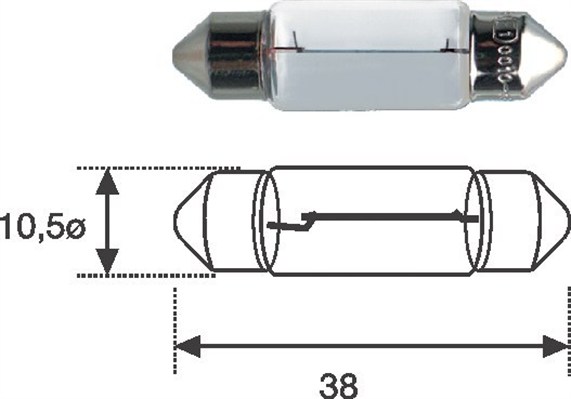 Bulb, licence plate light - 009461100000 MAGNETI MARELLI